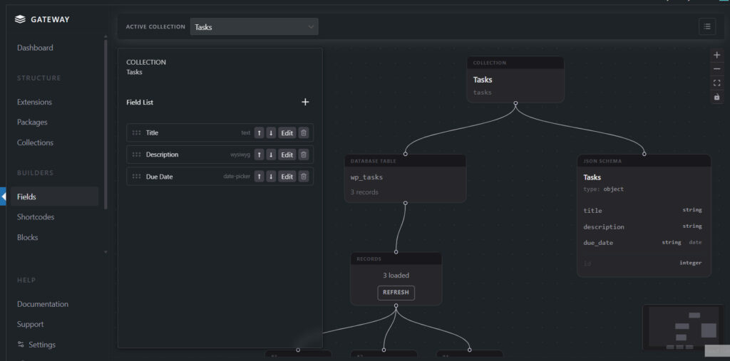 Editing fields in Gateway's Raptor editor.